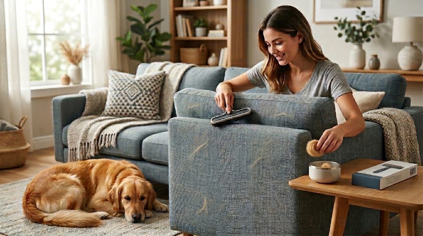 How to Remove Pet Hair From Furniture Without Damaging Fabric