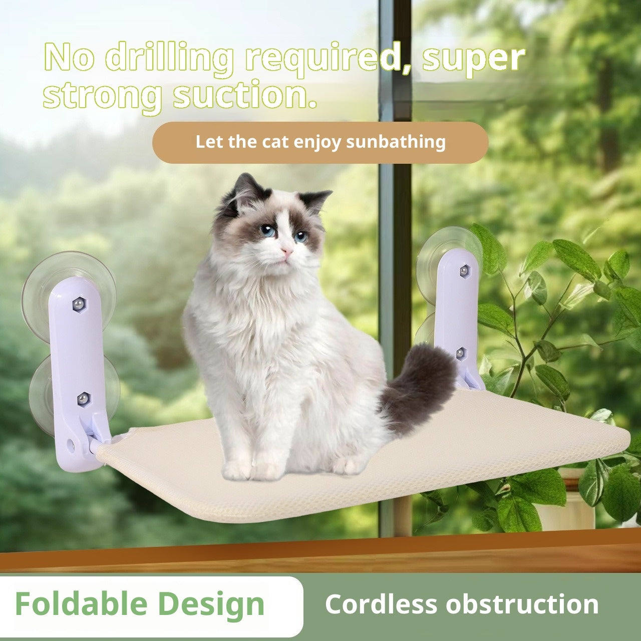 Hamaca de Ventana para Gatos – Lavable, Cómodo Lugar de Descanso